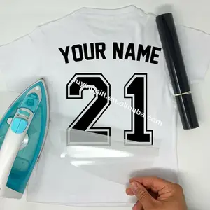 Personalizado DTF Transferencias Deportes Fútbol DTF Transferencia de Calor Letras y Números Hierro en Etiquetas Pegatinas para camisetas