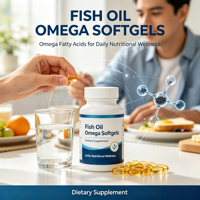 Gélules d'huile de poisson oméga de haute pureté, complément alimentaire à base de matière première d'huile de poisson standardisée