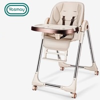 Chaise haute pliable moderne pour bébé avec table à manger en plastique PP et roulettes pour une utilisation en intérieur