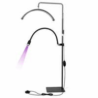 Lampe UV à bras articulé en métal et silicone, détachable et à fixation par pince, séchage rapide, pour supports de lampe demi-lune, col de cygne flexible, commande par pédale