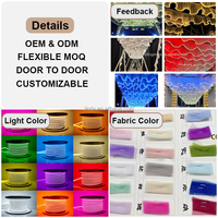 Rideaux en tissu en forme de S modernes, lumières LED à bande, draperies de plafond en tissu filet, rideaux de plafond en spirale pour la décoration d'événements