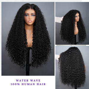 Widow's Peak Hairline Deep Wave 13x4 HD Pelucas de cabello humano frontal de encaje Onda de agua 7x5 Pelucas delanteras de encaje sin pegamento prearrancadas - Product Image 5