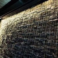 Fontaine murale d'extérieur pour jardin, en acier inoxydable, avec rideau lumineux LED RGB pour la décoration paysagère
