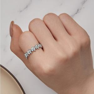 925 серебряные изящные кольца с голубыми цветами для женщин - Product Image 5