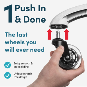 VIMA 3 Inch Set of 5 Office Chair Wheels Incredibly Smooth Quiet <b>Rolling</b> Casters Safe for Hardwood Floors <b>Carpet</b> Easy Universal - Product Image 2