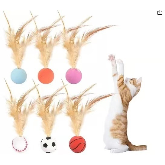 Un ballon de baseball, un ballon de basket, un ballon de football et trois balles rebondissantes en caoutchouc bleues, orange et violettes (25 mm de diamètre).