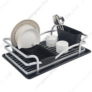 Escurridor de Platos de Aluminio con Bandeja, Organizador de Cocina de Secado Rápido, Forma Cuadrada - Product Image 1