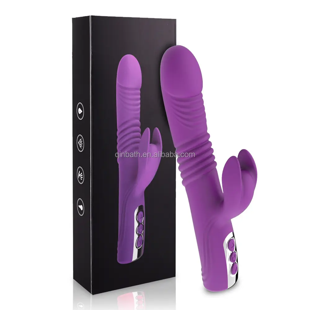Kelinci Dildo 30mode getaran G Spot Vibrator kuat tahan air Dual motor klitoris Vibrator stimulasi mainan seks merah muda ungu
