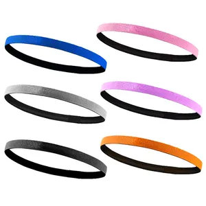 Giá rẻ tùy chỉnh đàn hồi thể thao headbands Silicone mỏng ban nhạc đầu