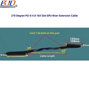 كابل تمديد بطاقة الرسومات PCI-E 4.0 16X إلى X16 بزاوية عكسية 270 درجة، كابل رايزر <span class=keywords><strong>GPU</strong></span> من الجيل الرابع بطول 40 سم و50 سم و60 سم و80 سم و100 سم لخوادم الذكاء الاصطناعي - Product Image 6