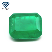Pierres de fusion octogonales vert émeraude à coupe étagée 6x8-10x14mm avec pierres d'inclusions gemmes en cristal synthétique tourmaline, gemmes de patchwork