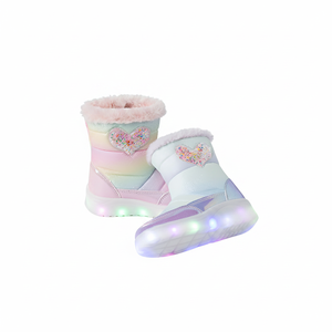 OZKIZ Korean Style Heart-Design Kids Boots Girls 2-6 Years Winter Fashion Wholesale Synthetic Upper with Lighted Feature - Product Image 2