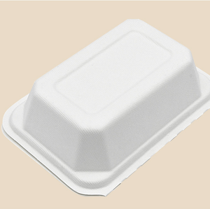 Fiambrera desechable de papel bagazo para llevar caña de azúcar compostable biodegradable de 600ml al por mayor contenedor de comida para llevar - Product Image 6