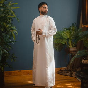 Jubbah Bianca di Alta Qualità, Vendita Diretta dalla Fabbrica di Dubai, Arabia Saudita, <span class=keywords><strong>Abbigliamento</strong></span> Tradizionale Musulmano con Cerniera - Product Image 6