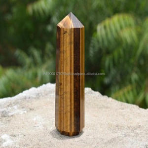 Vente en gros de cristaux naturels pierre de guérison meilleure vente de pierres précieuses à facettes cristaux d'oeil de tigre obélisque de point de tour en vrac à vendre - Product Image 2