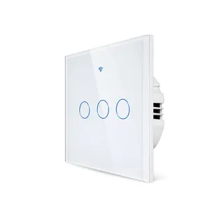 UNKAS Smart Home Switches 1/2/3/4 Gang Sensor Dinding Putih Wifi Sakelar Lampu Sentuh Tuya Control Smart Life Google Alexa