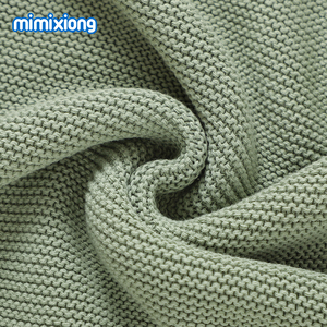 Couverture en tricot pour bébé nouveau-né Mimixiong OEKO <span class=keywords><strong>Tex</strong></span> 2024, personnalisée, faite à la main, broderie de nom de bébé, coton, crochet, tricot - Product Image 4