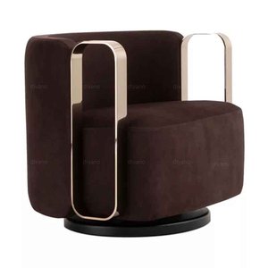 Fauteuil individuel de salon de loisirs, design moderne de haute qualité, en cuir véritable, chaises de luxe FD-AC-12-BRIGTTE - Product Image 5