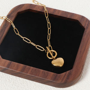 Collar de moda unisex de acero inoxidable con baño de oro y plata, cadena de eslabones y colgante, venta al por mayor OEM/ODM, productos en stock - Product Image 6