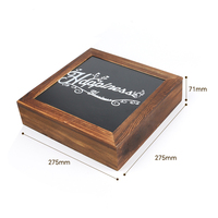 Benutzer definierte Logo Old Vintage tragbare hölzerne Fotobox mit bedruckten Folie Acryl deckel für Bilder Sammlerstücke Puppe Dekor Party Geschenk