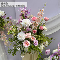 DREA-Arrangement de Fleurs Artificielles en Soie Rose et Violet pour Décoration de Mariage