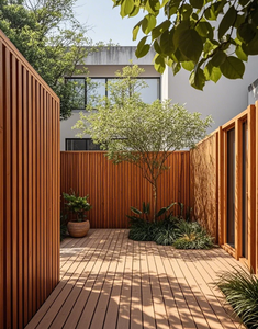 Hiện đại trang trí an toàn gỗ màu kim loại louver nhôm bán riêng tư hàng rào hàng rào Patio - Product Image 3