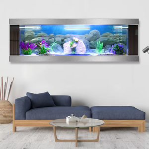 Geborsteld Aluminium Wandframe Glazen Aquarium W/Filter, Thuis/Kantoor Waterplanten/Koraal/Vissen Eco Display, Aquarium Fabriek - Product Image 1