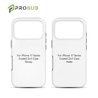 Coque de téléphone Prosub 2-en-1 3D par sublimation pour iPhone 15 16 17 Pro Max, coque arrière vierge en TPU PC antichoc, personnalisable