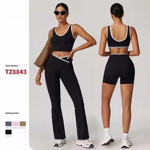 <span class=keywords><strong>Set</strong></span> da <span class=keywords><strong>donna</strong></span> con leggings anteriori con colori a contrasto incrociati con colori a contrasto da <span class=keywords><strong>donna</strong></span> - Product Image 4