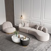 Canapé créatif nordique pour salon, ensemble de canapés bouclés, canapés lune incurvés, chaise longue, mobilier de salon moderne et créatif