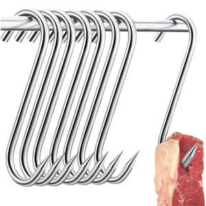 Gancho de Carne de Acero Inoxidable 304 de Doble <span class=keywords><strong>Punta</strong></span> Afilada, Gancho de Carnicero para Colgar en Mataderos y Procesamiento de Carne Fresca - Product Image 2