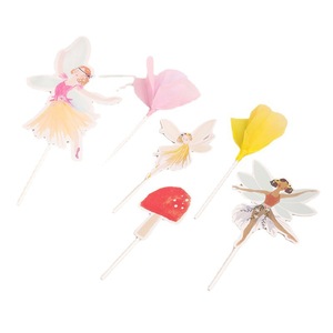 Ensemble de vaisselle jetable DAMAI Fairy, fées des fleurs, assiettes en forme de champignons, gobelets, serviettes, décoration de gâteau pour fête d'anniversaire de fille - Product Image 5