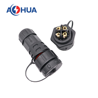 AOHUA Ventes d'usine Vis de fixation M25 2 3 4Pin Circulaire en plastique Nylon Fil vers Panneau Connecteur IP67 Led fil Connecteur