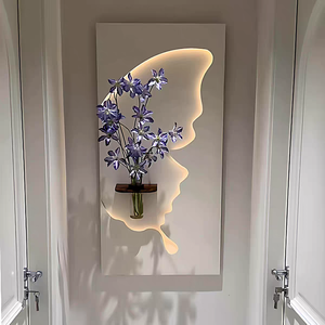 Obras de Arte Contemporáneas en 3D, Tallado en MDF, Decoración de Pasillo en Piedra Arenisca Hecha a Mano, Cuadros Abstractos con Luz LED y Arte Mural <span class=keywords><strong>para</strong></span> Sala de Estar - Product Image 5
