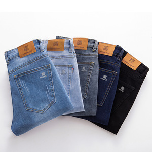 Vente chaude printemps et automne nouveaux jeans pour hommes pantalons en denim multicolores élastiques pour jeunes pour hommes - Product Image 5