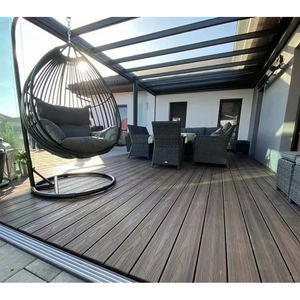 Co-Extrusion <b>Brushed</b> 18mm Waterproof Exterior Garden Outdoor Flooring WPC <b>Decking</b> 3D Wood Grain Composite <b>Decking</b> Board - Product Image 4