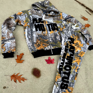 Custom <b>Vintage</b> Spring Distressed Embroidery Zip Full Length Boxy Hoodie Sweatpants Set Men Heavy Sun Faded Acid Wash <b>Tracksuit</b> - Product Image 1