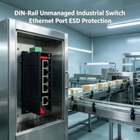 Switch Ethernet industriel non géré de type rail, 16 ports 100M, sans ventilateur, large plage de tension 40-75°C