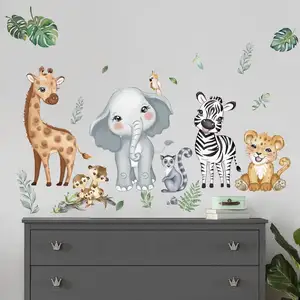 Colourful Animal Alphabet Children Nursery Wall Stickers Home Decal Removable Wall Stickers For Kids Living Room