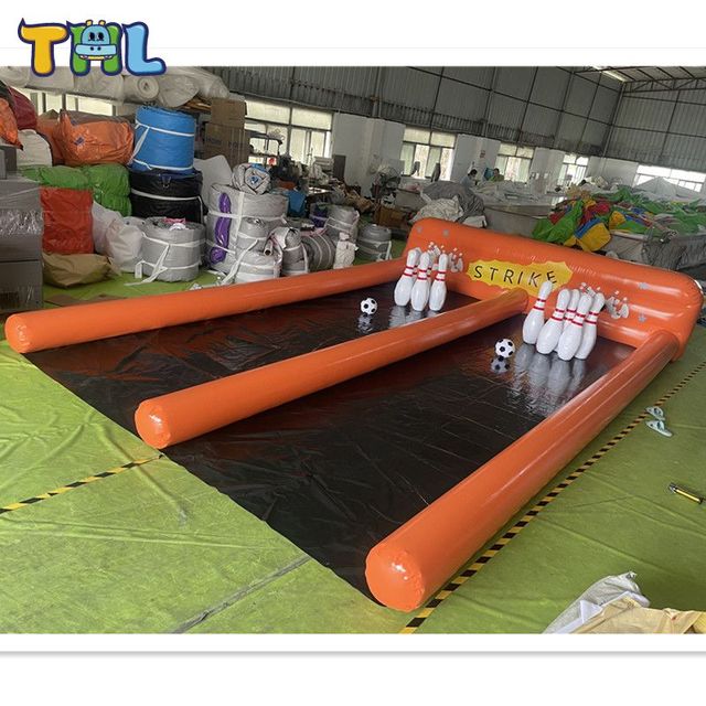 Outdoor Adults Kids Inflatable Alley Game Sport Equipment Inflatable Bowling lane with Bowling