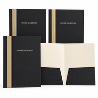 Carpeta de Presentación Fiscal de Papel con Logotipo Personalizado Impreso con Tinta Ecológica, con Grapas Laterales y 2 Bolsillos para EE. UU.
