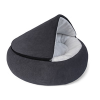 Abnehmbares, waschbares, plüschiges, muschelförmiges, halbgeschlossenes Katzen- und Hundebett mit Wärmefunktion für den Innenbereich