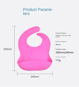 Toddlers Adjustable <strong>Bibs</strong> BPA Free Soft <strong>Bibs</strong> Waterproof Food Catcher Silicone <strong>Bibs</strong> for <strong>Babies</strong> Eating With <strong>Large</strong> Pocket - Product Image 3