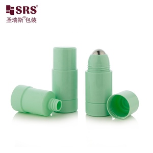 RPPE Bouteille en plastique vide de déodorant à bille pour soins personnels vert menthe avec ensemble intérieur rechargeable avec bouchon pour emballage sous les bras - Product Image 2