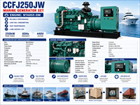 Groupe électrogène marin SCDC Marathon CCFJ250JW 250 kW, moteur CUM CUMS NTA855-DM 1800 tr/min, groupe électrogène diesel pour pompe et unité de réfrigération