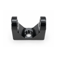 Support de fixation en forme de U en aluminium anodisé noir personnalisé avec trou fileté pour liaison mécanique et pièces de robot