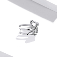 925 argent Sterling mignon Koala oreille manchette pour femmes boucles d'oreilles en argent bijoux fins Koala boucles d'oreilles amoureux cadeau SCE1338
