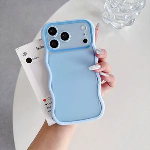 Coque de luxe 3D à bords ondulés en TPU, compatible avec iPhone 18 17 Pro Max, couleur unie, antichoc, protection souple - Product Image 3