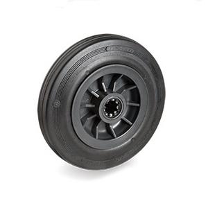 Roues en caoutchouc noir avec roulement pour bennes à ordures de la série 52 - Product Image 1