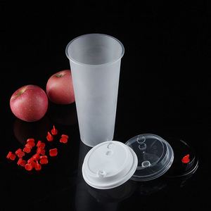 Gobelets en plastique PP jetables à paroi simple de 16 oz et 24 oz pour Bubble Tea et Milk Tea avec couvercles scellables – Vente en gros - Product Image 2